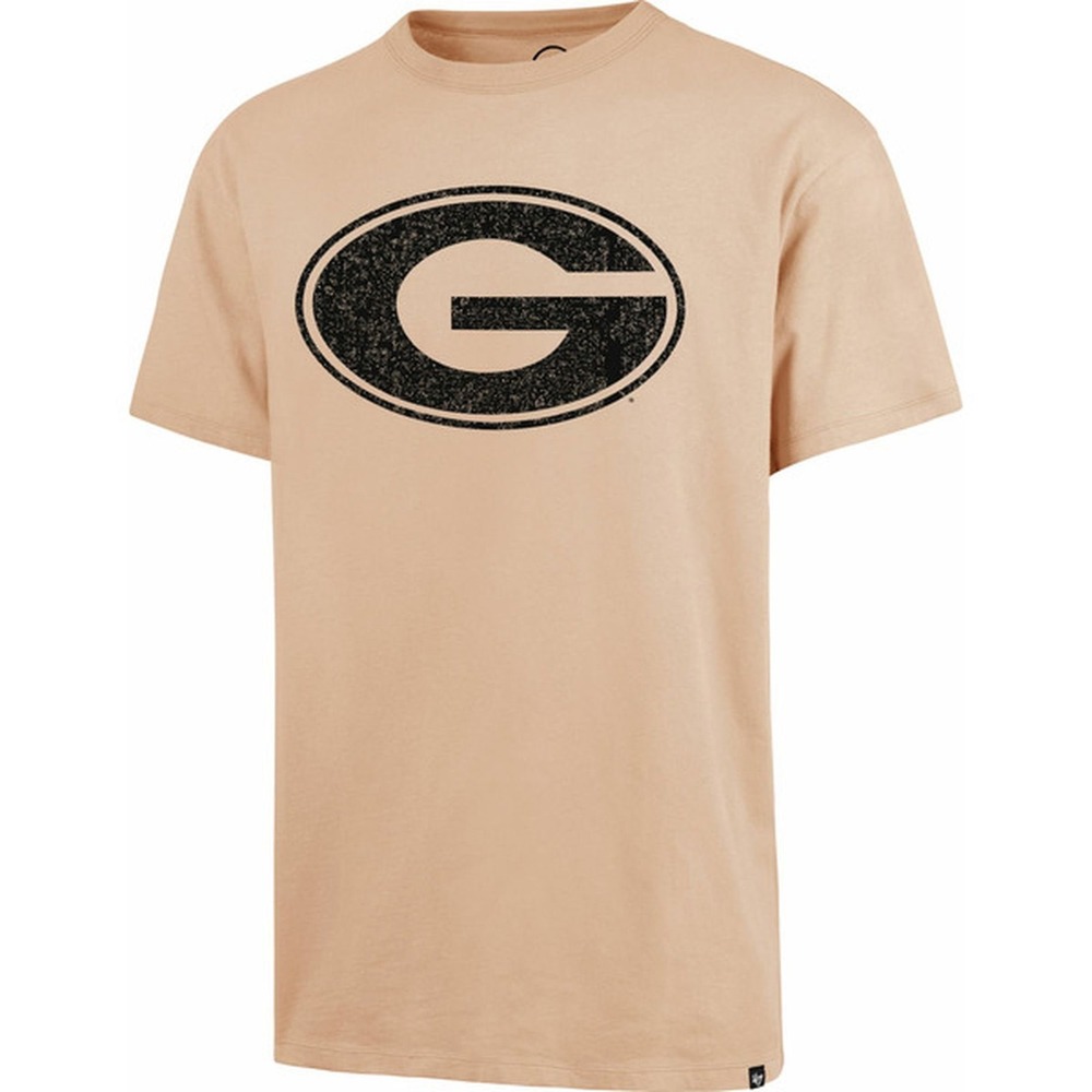 '47 Brand Georgia Bulldogs T-Shirt Mens Large Tan Distressed Logo Cotton Tee